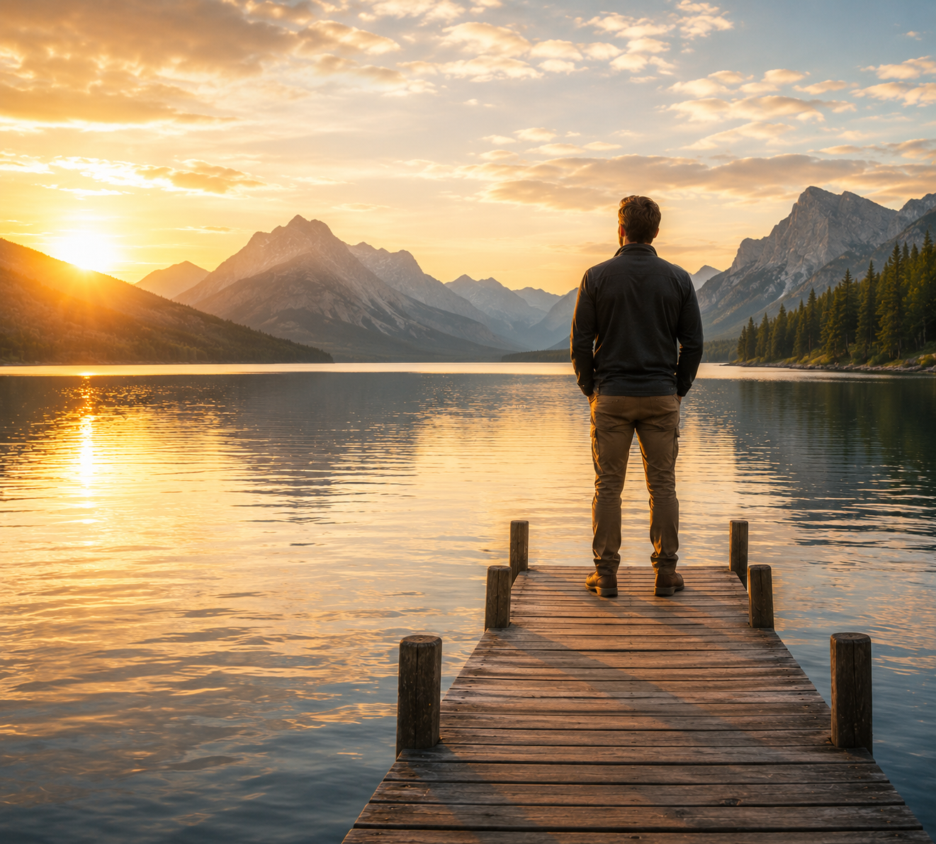 Contemplating the calm lake at sunrise Contemplating the calm lake at sunrise Contemplating the calm lake at sunrise | Bobby Wiggins | Principles First. Freedom Follows.