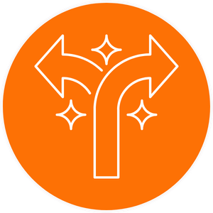 Skills Forked Road Orange Button