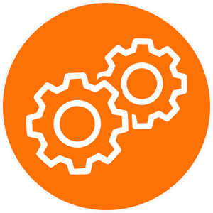 Two Gears Orange Button