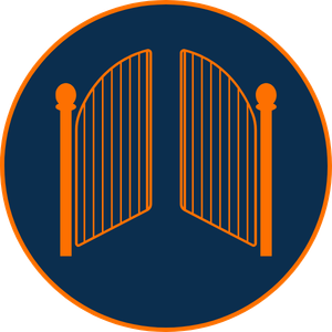 Open gate icon symbolizing the freedom to choose your own path and live with purpose.