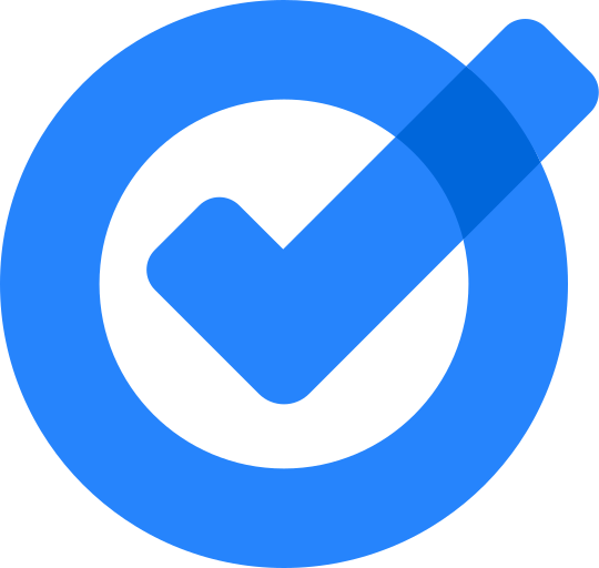 Google Tasks logo featuring a blue checkmark inside a blue circular outline.
