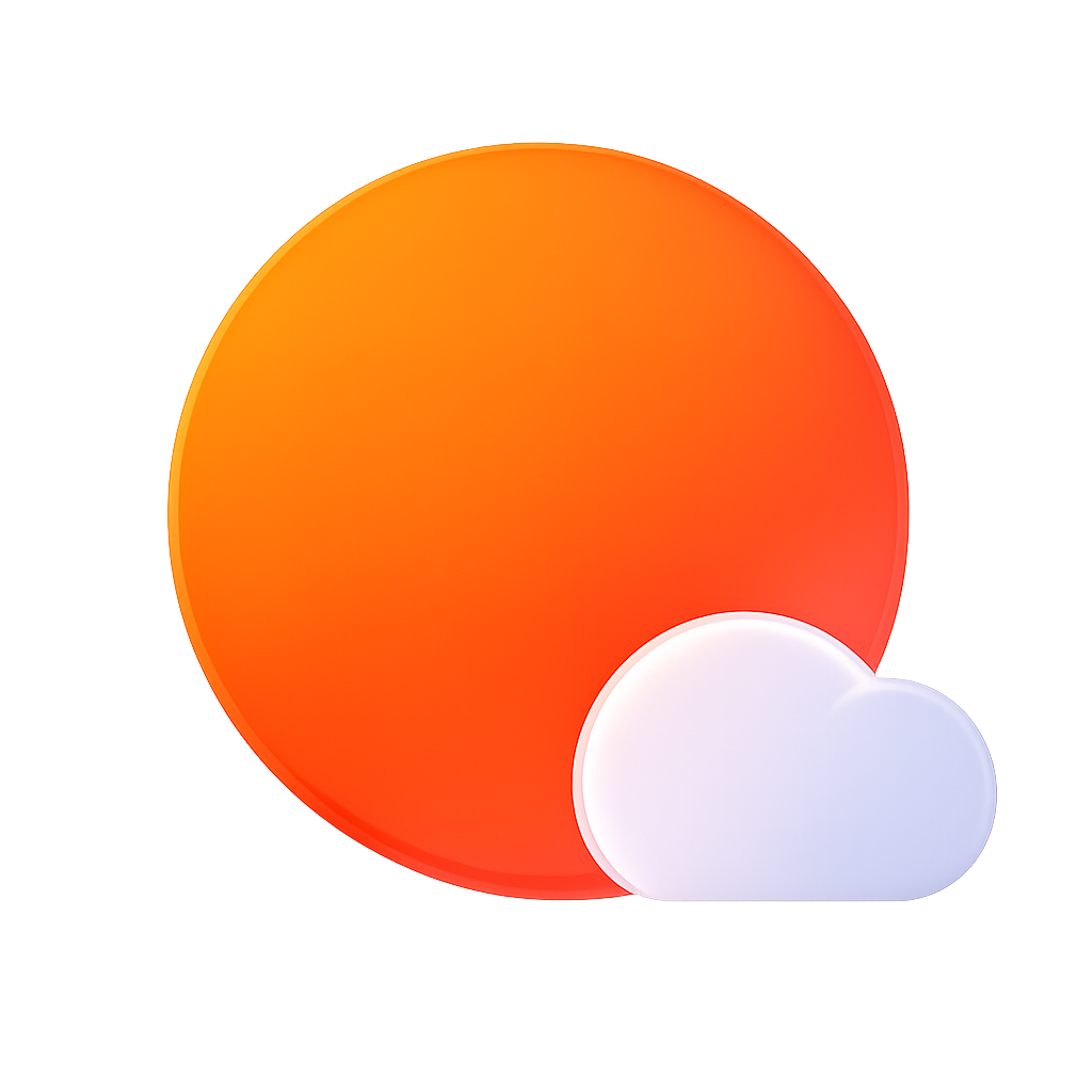Sunsama logo featuring an orange gradient circle with a white cloud.