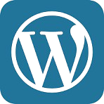 WordPress logo representing the world's leading open-source website publishing platform.